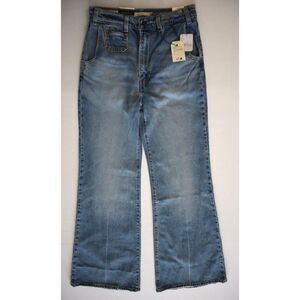 Free People x Levi's Women's Sz 26x32 Blue Ribcage Bell Bottom Denim Jeans